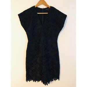 Banana Republic Black Floral Lace Overlay Dress Sleeveless Size 4 Beautiful!